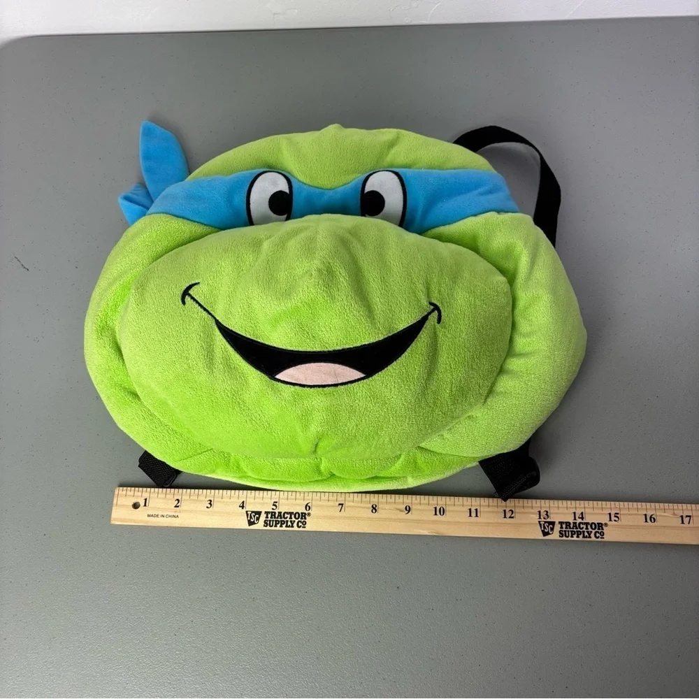 Hot Topic Green Turtle Face Plush Backpack TMNT Teenage Mutant Ninja Turtles